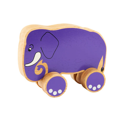 Lanka Kade - Wooden Push Along Purple Elephant- Sri Lanka