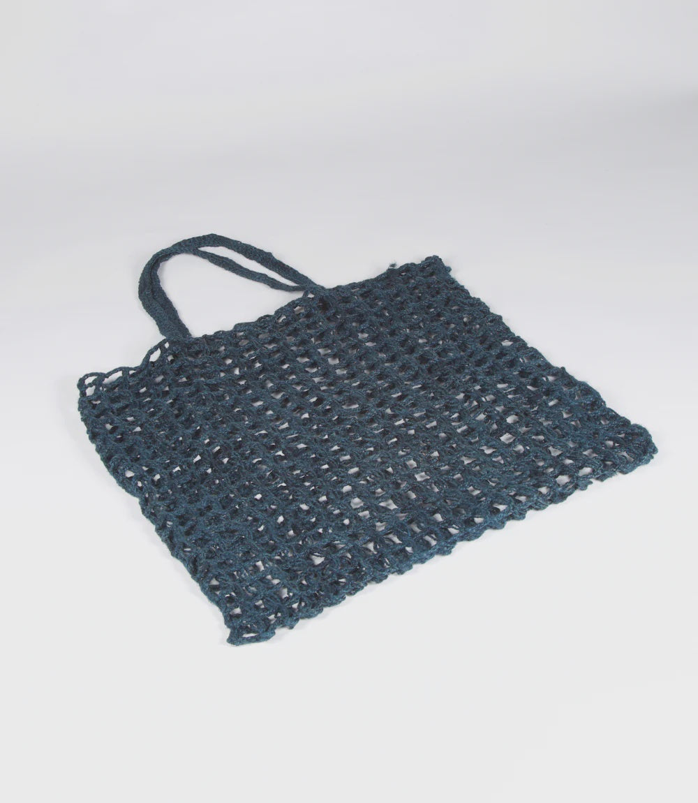 Fair Go - Cargo Net Shopper Jute Crochet with Macrame Handle - Indigo - Bangladesh