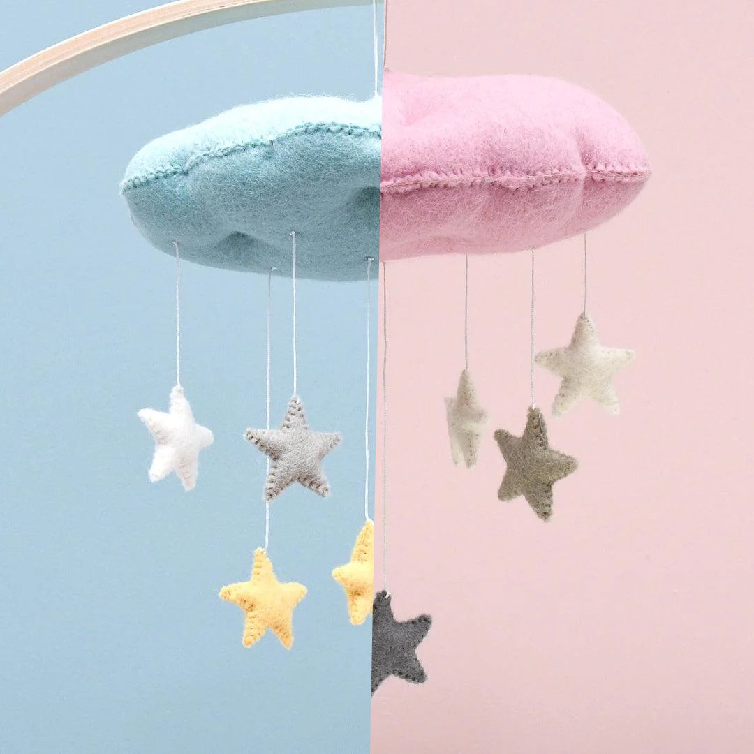 Tara Treasures - 3D Cloud Mobile with Stars - Nepal