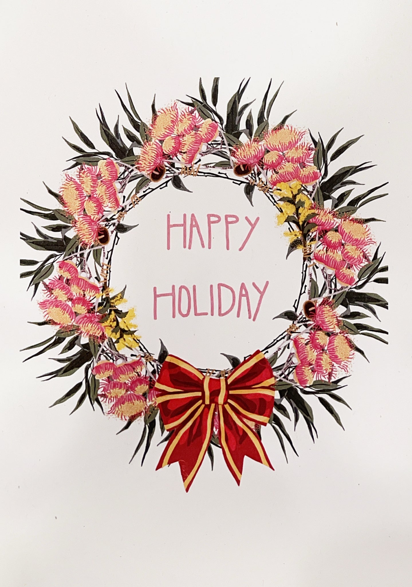 SisterWorks - Christmas Card - Happy Holidays Wreath - Australia