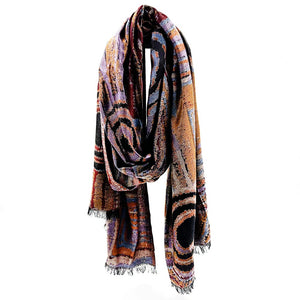 Better World Arts Modal Scarf - Mary Napangardi Brown - India