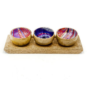 Better World Arts - Tray & Set of Three Small Bowls - Design: Murdie Nampijinpa MORRIS - India