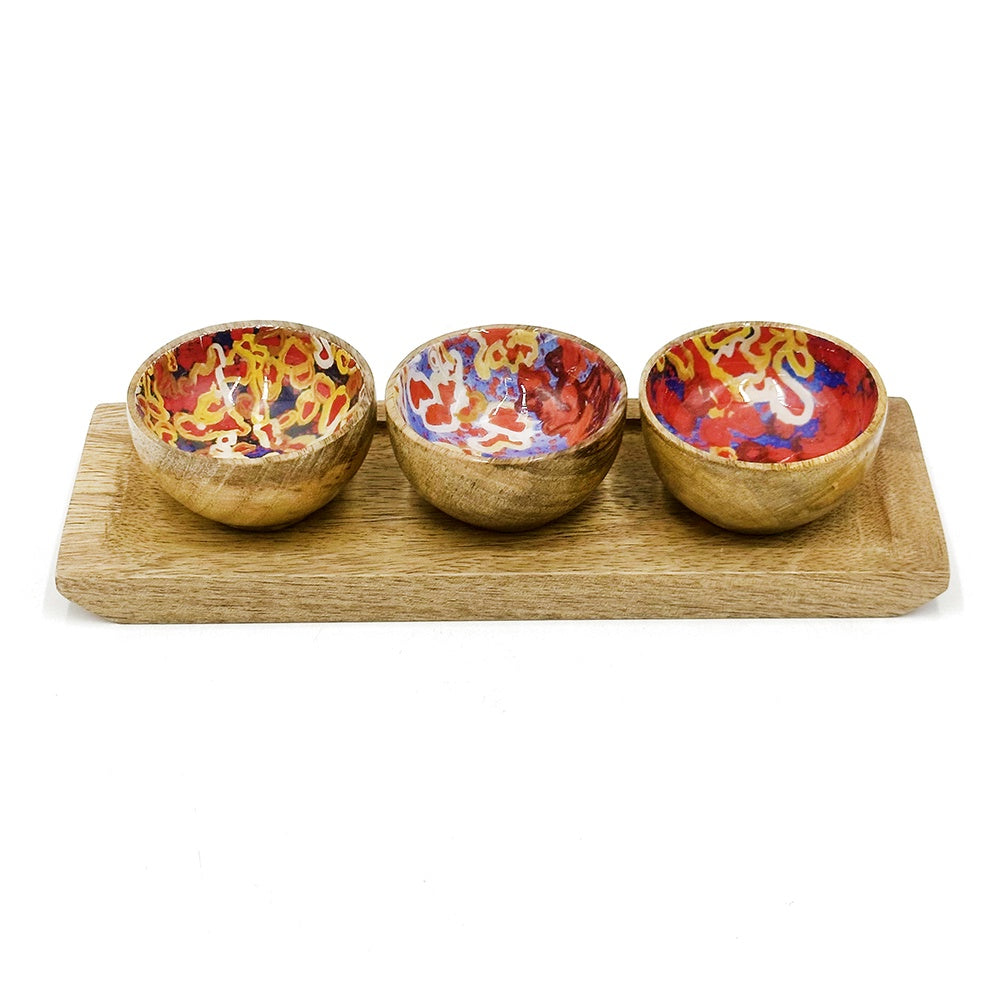 Better World Arts - Tray & Set of Three Small Bowls - Design: Stephen Jupurrula Nelson - India