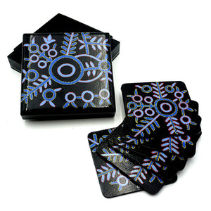 Better World Arts - Lacquer & Papier Mache Coasters - 4 set - Design: Theo Hudson - India