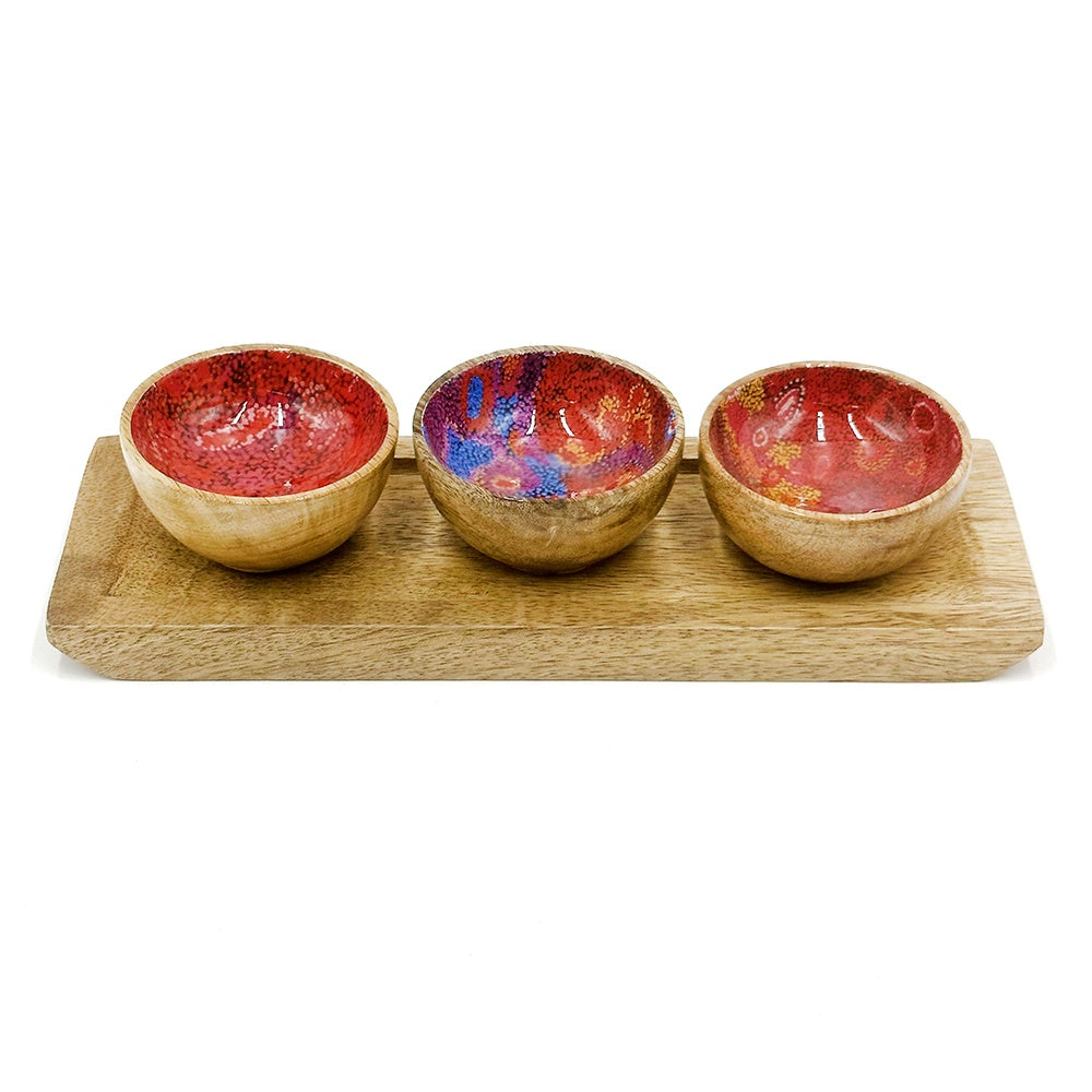 Better World Arts - Tray & Set of Three Small Bowls - Design: Andrea Mimpitja Adamson  - India