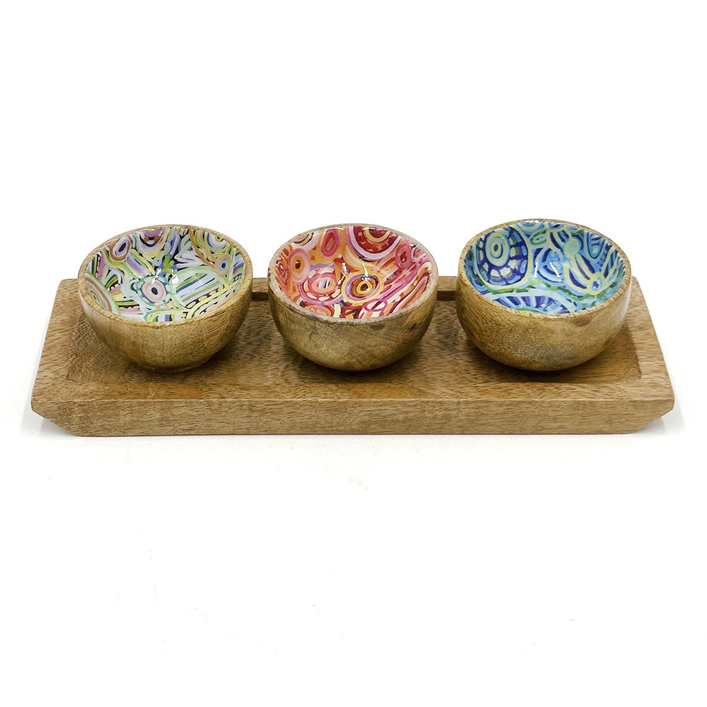 Better World Arts - Tray & Set of Three Small Bowls - Design: Cedric Varcoe - India