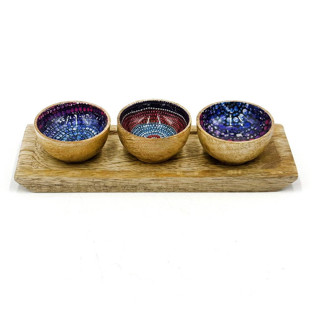 Better World Arts - Tray & Set of Three Small Bowls - Design: Olivia Wilson - India