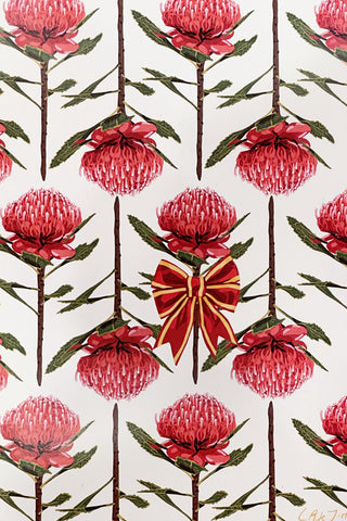 SisterWorks - Christmas Card - Waratah Pattern - Australia