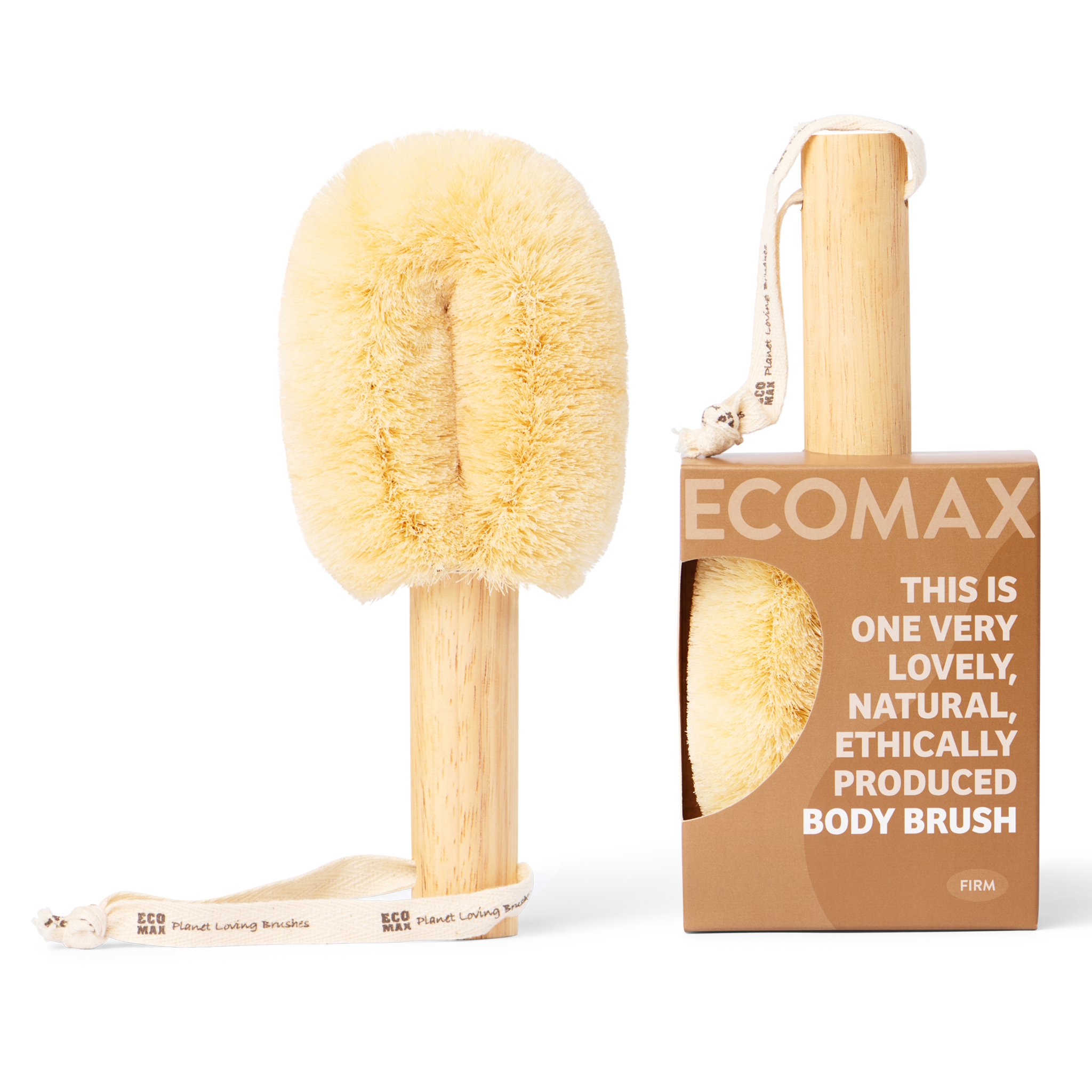 ECOMAX - Firm Sisal Body Brush in Sand colour - Sri Lanka