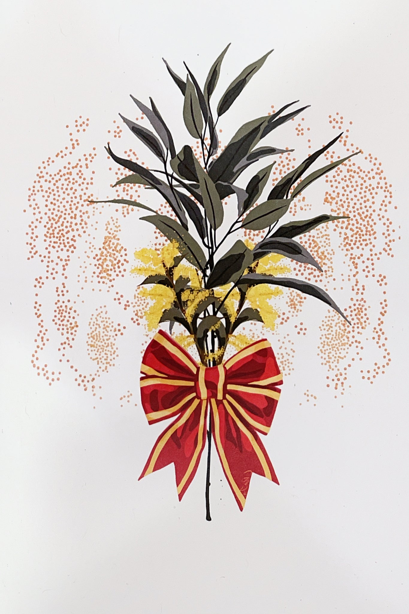 SisterWorks - Christmas Card - Wattle Bouquet - Australia