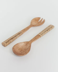 Creative Women - Braided Mango Wood Salad Servers - India