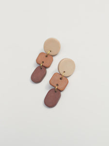 Rover & Kin - Ombre Clay Earrings - Latte - India