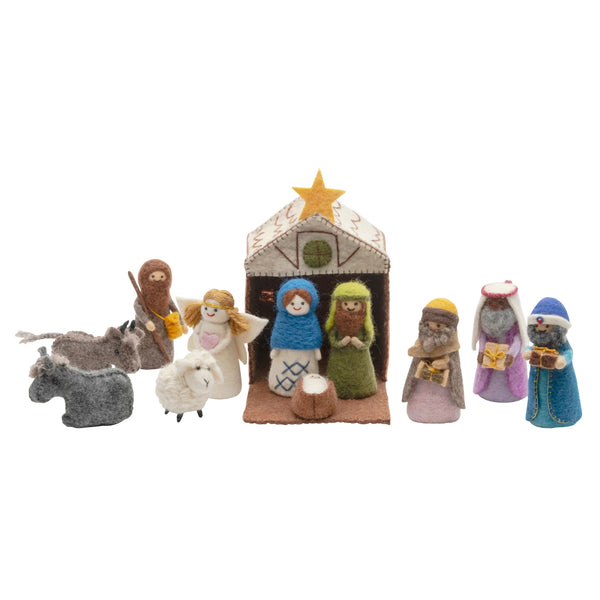 Pashom - Handmade Felt Nativity Scene - Nepal