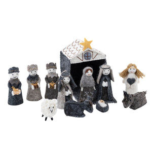 Pashom - Handmade Felt Nativity Scene - Nepal