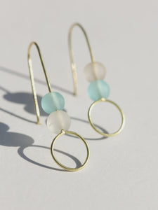 Rover & Kin -  Sea Glass Stack  Earrings - Aqua Surf - India