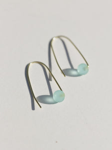 Rover & Kin - Sea Glass Threader Earrings - Aqua- India