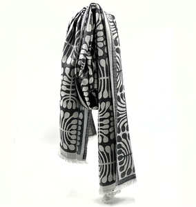 Better World Arts Modal Scarf - Mitjili Napurrula - Black/White