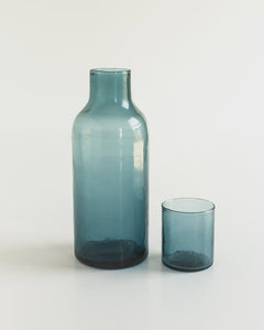 Creative Women - Handblown Hammered Carafe - Dusty Blue- India