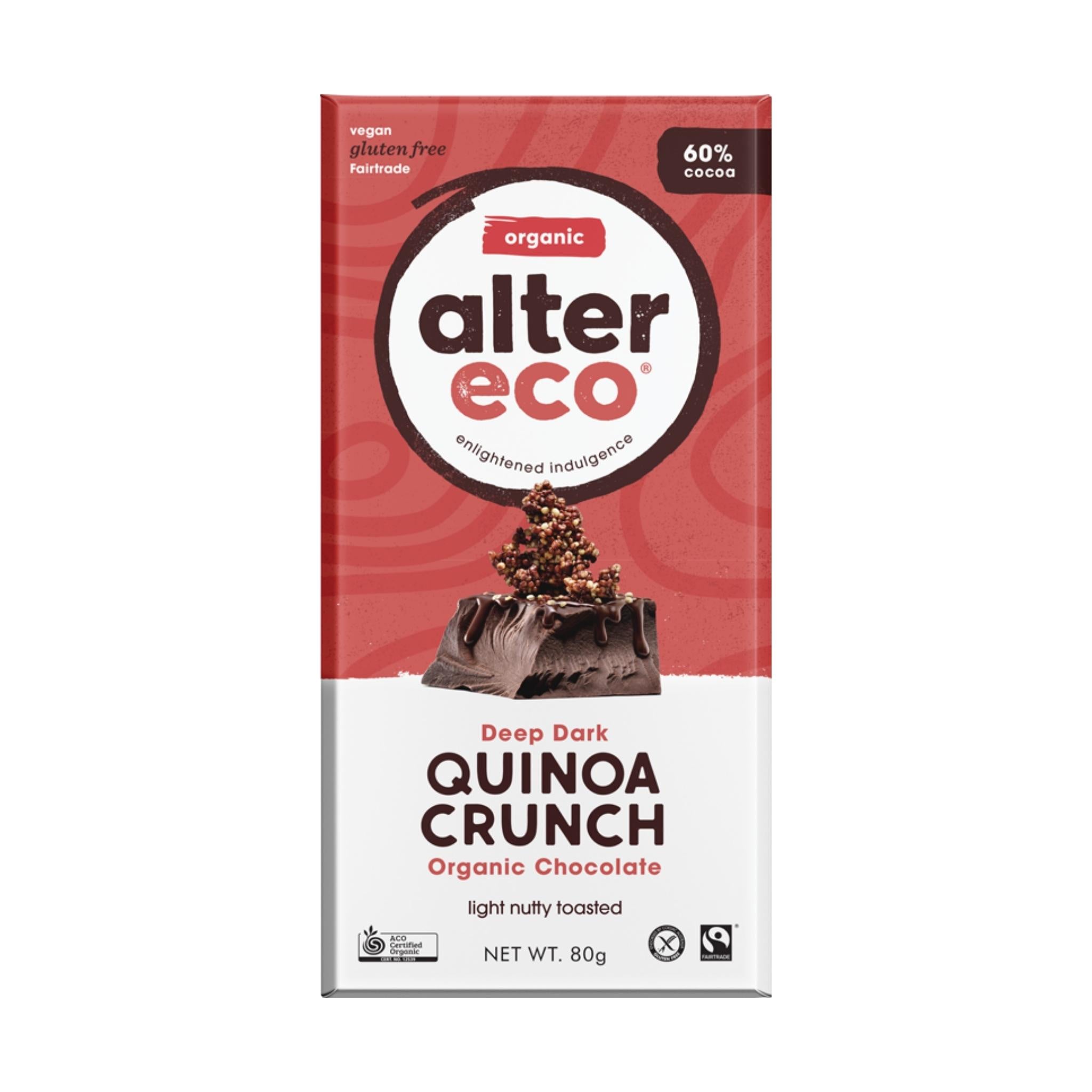 Alter Eco Chocolate Bar - Dark Quinoa Crunch