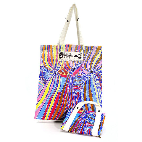 Better World Arts - Cotton Foldable Shopping Bag - Liddy Napanangka Walker - India