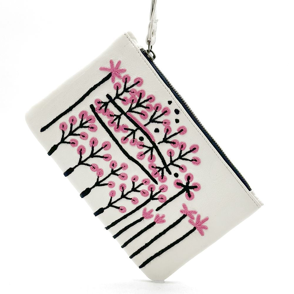 Embroidered Leather Clutch - Rosie Nangala Fleming - India