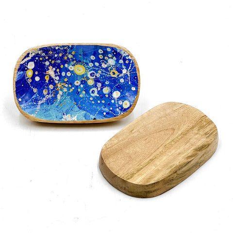 Oblong Wood Trinket Dish - Stephen Jupurrula Nelson - India