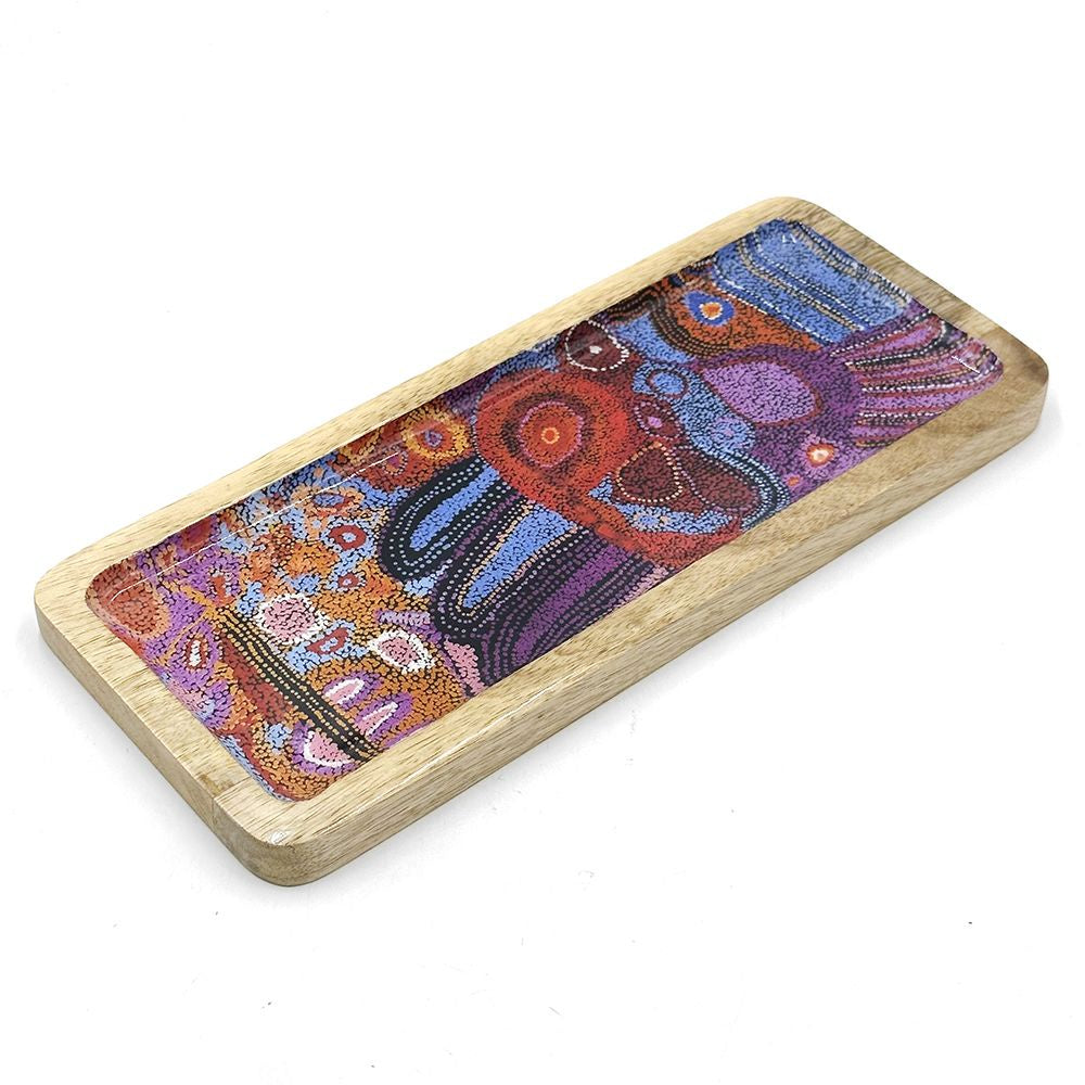 Better World Arts - Wooden Tray - Andrea Mimpitja Adamson - India