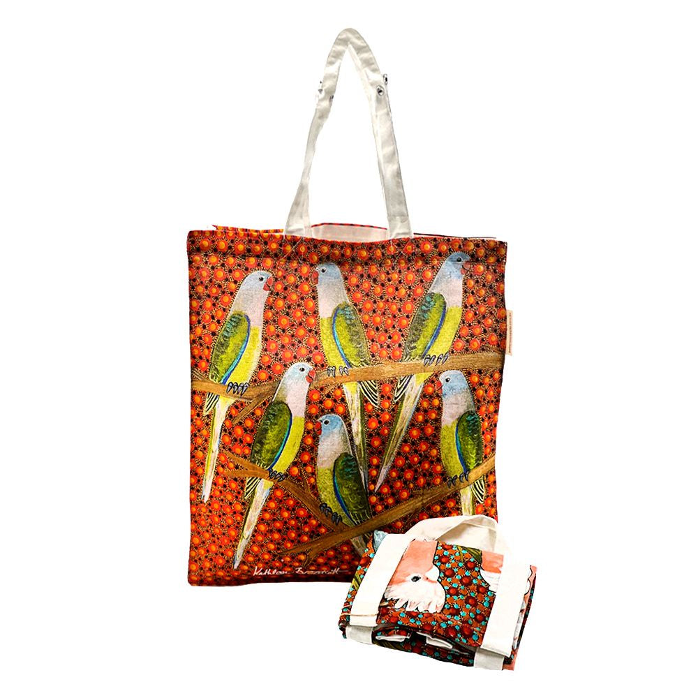 Better World Arts - Cotton Foldable Shopping Bag - Kathleen Buzzacott Six Birds - India