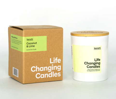 Kenshi - Large Coconut & Lime Candle - 400g - Australia