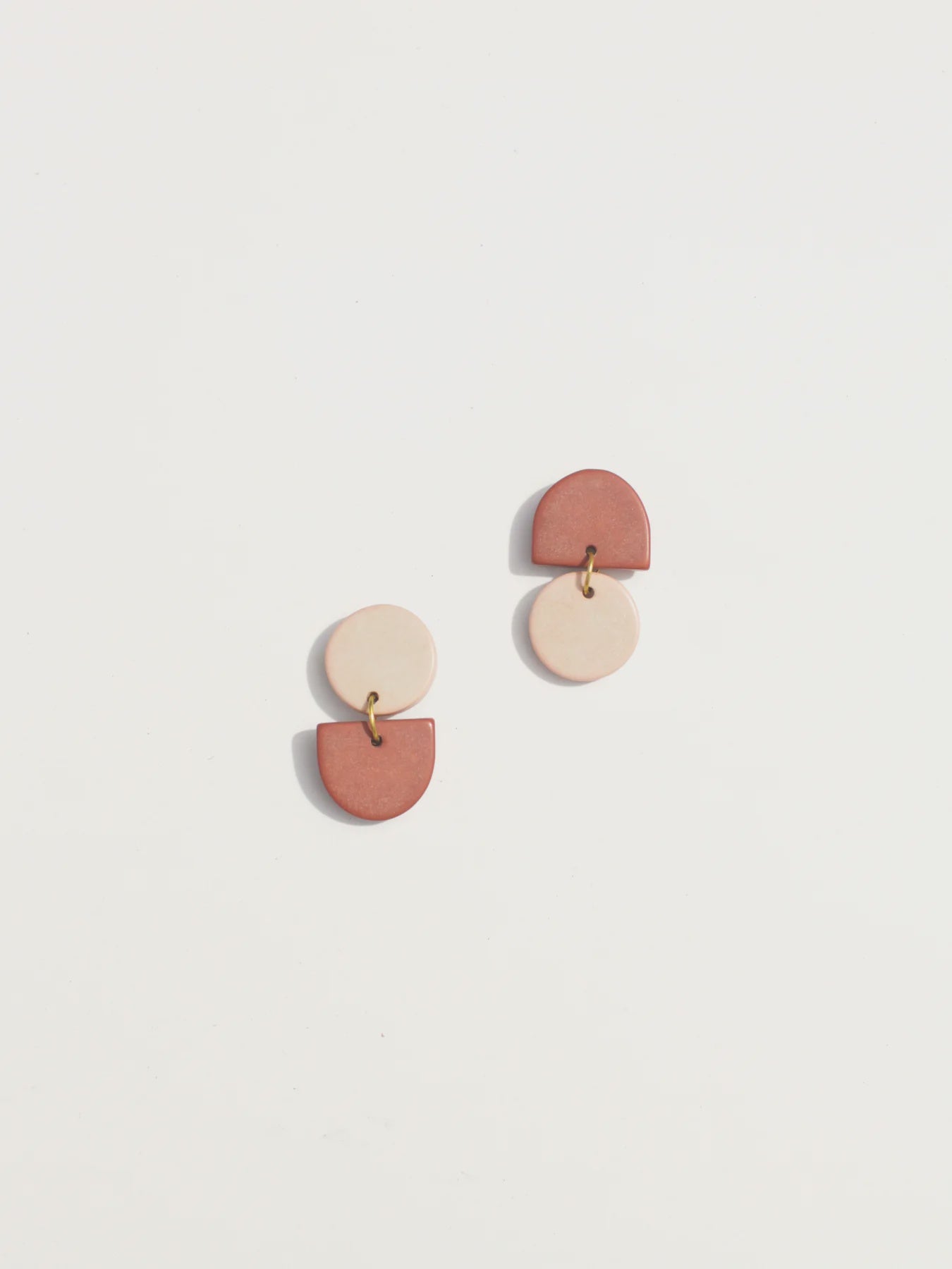 Rover & Kin - Backflip Clay Earrings - Cocoa Cream - India